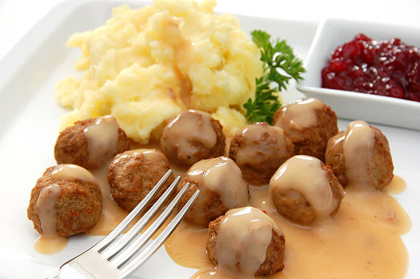 swedish meatballs - swedish meatballs stock pictures, royalty-free photos & images