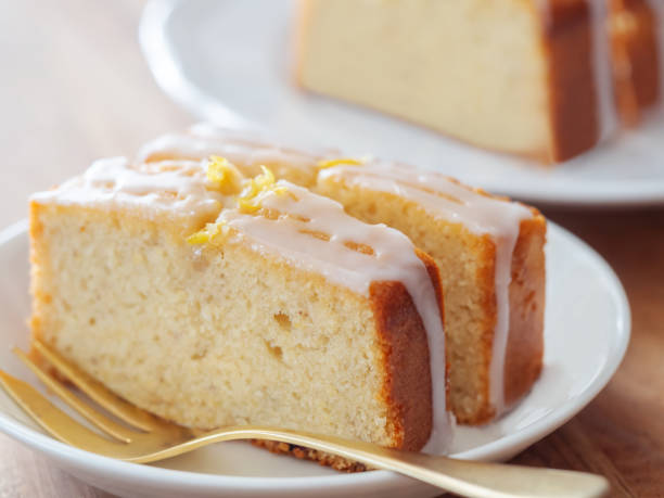 lemon pound cake - glazed lemon cake stock pictures, royalty-free photos & images