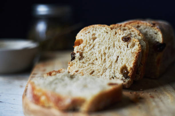 homemade raisin loaf - rasin bread stock pictures, royalty-free photos & images